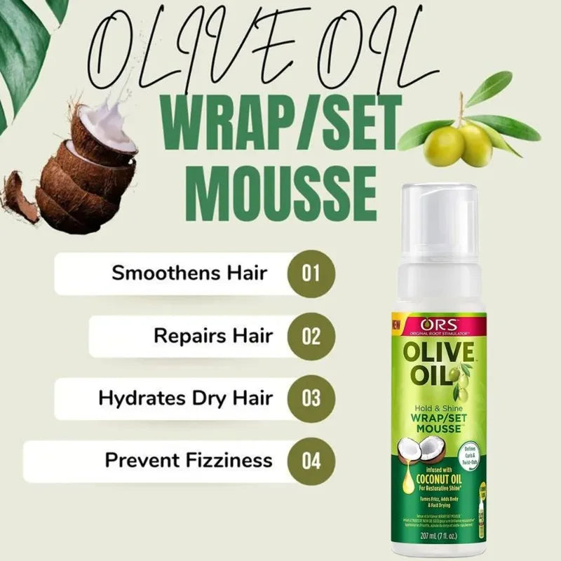 Curly Hair Mousse For Wigs No-Flaking Olive Oil Hair Styling Mousse Anti-Frizz Hair Foam Mousse For Styling Hair Products