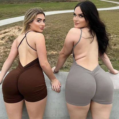 Spaghetti Strap Backless Sexy Jumpsuit For Women Fashion Tracksuit Y2k Bodysuit Off-Shoulder Spaghetti Streetwear Female Rompers