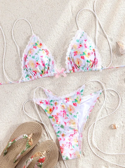 Two Piece Suit Bikinis 2026 Women Swimsuit Push Up Bathing Suit Sexy Bikinis Sets Swimwear Print Beachwear Solid Biquinis
