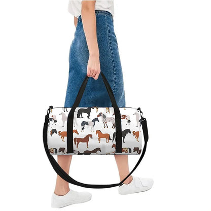 animal horse panda cat dog 3D Printed Large Capacity Travel Bags Barrel Shape Crossbody Bag Outdoor Sports Bags Gym Yoga Bag