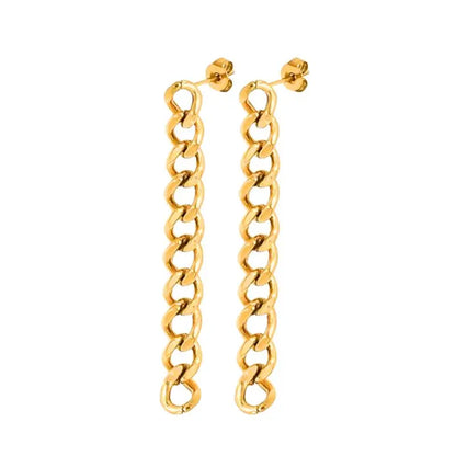 925 Sterling Silver Needle Long Chain Stud Earrings For Women Exquisite Zircon Geometric Tassel Pendant Earrings Luxury Jewelry