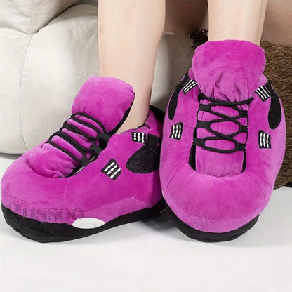 Fashionable High-top house Slippers, soft fluffy as clouds,Warm anti-slip winter slipper with thick soles for men women children