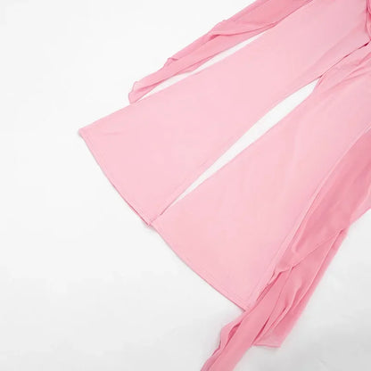 Summer Sexy Backless Halter Chiffon Jumpsuits Women Club Party Rompers Bodycon Fashion Sleeveless V Neck Overalls Beach Vacation