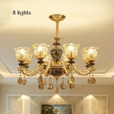 Luxury Lamp Dining Room Bedroom Decoration French Retro Chandelier Lighting Crystal Fixtures Chandelier Living Room Grand