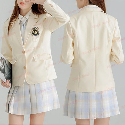 JK Japanese School Uniform Jacket Girls Multicolor Graduation Outfit for Harry Magic Academy with Sexy Pleated Skirt Tie Set New