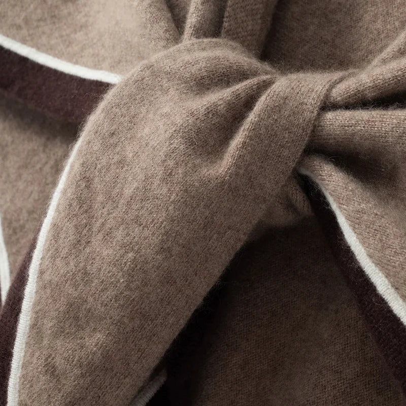 High quality triangular design women's 100% cashmere scarf fashionable shawl winter knitted warm neck protection adult scarf