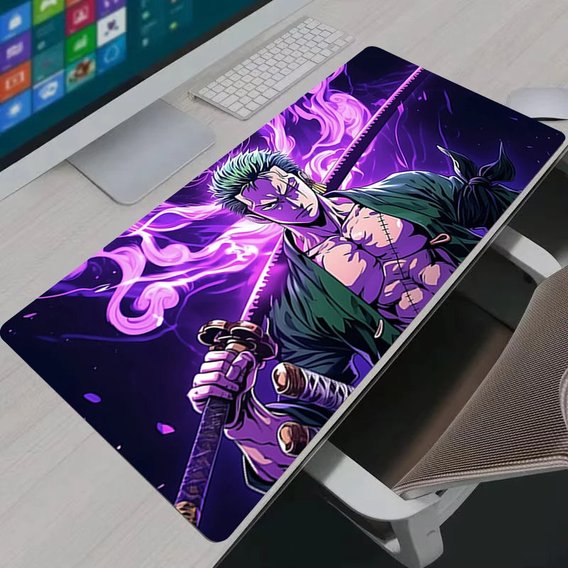 Mouse Pad PC Gamer Anime Desk Mat Non-Slip Rubber Laptop One Piece Zoro Playmat for Office Computer Accessories Gaming Mousepad
