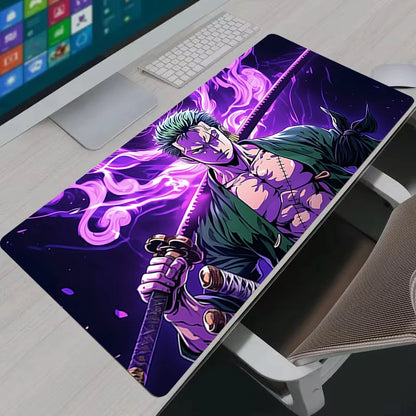 Mouse Pad PC Gamer Anime Desk Mat Non-Slip Rubber Laptop One Piece Zoro Playmat for Office Computer Accessories Gaming Mousepad