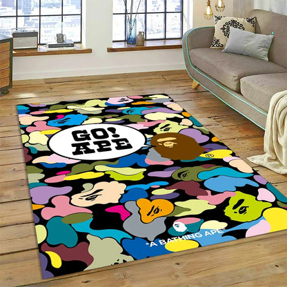 3D Printing B-BAPE Fashion Carpet Rug for Bedroom Living Room Home Sofa Decoration,Children Game Large Decor Floor Mat Gift