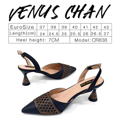 2025 New Elegant Nigerian Women’s Wine Colour Heeled Shoes and Rhinestone Handbag Set – Italian Design for Parties and Weddings