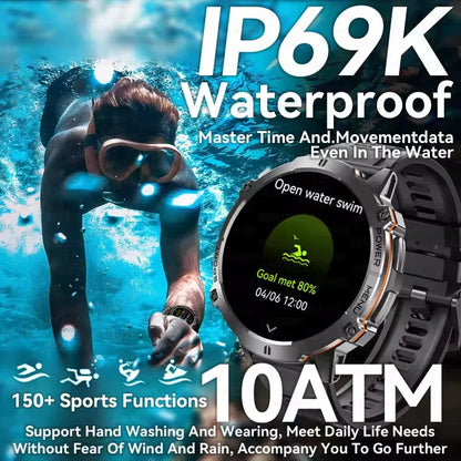 2026 New Military TANK X3 1000mAh Battery Smart Watch Men 10ATM Waterproof Swim GPS Path 1.75" AMOLED HD Call Sports Smartwatch