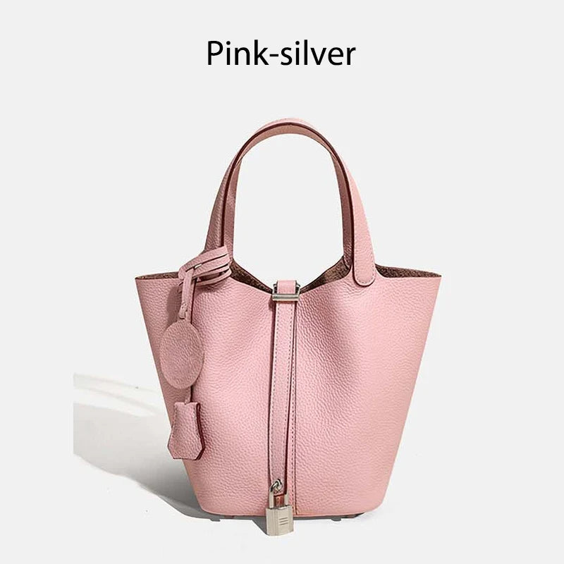 Women Bags Handbags Bucket Bag Real Leathe Fashion Tote Bag Genuine Leather Luxury Desginer Big Size Large Lady Hand Bags