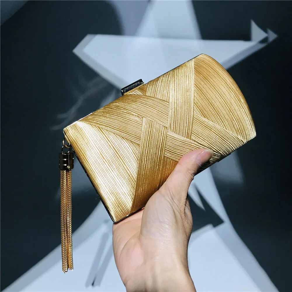2024 New Fashion Women Evening Bags Tassel Ladies Clutch Purse Shoulder Chain Wedding Party Handbags Bags