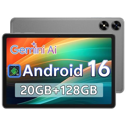 SVITOO Tablet 2026 Android 16 10.1 Inch IPS HD Screen Unisoc T7250 Octa-Core Processor 4GB Physical RAM + 16GB Virtual RAM 128GB ROM 1TB Expandable 6600mAh Battery 2.4GHz 5GHz WiFi 5 Bluetooth 5.0 GPS Widevine L1 With Case Ta