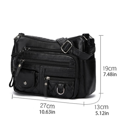 Women's Crossbody Bag, Synthetic Leather Shoulder Bag with Adjustable Shoulder Straps, Lightweight Multi Pocket Bag with Zipper