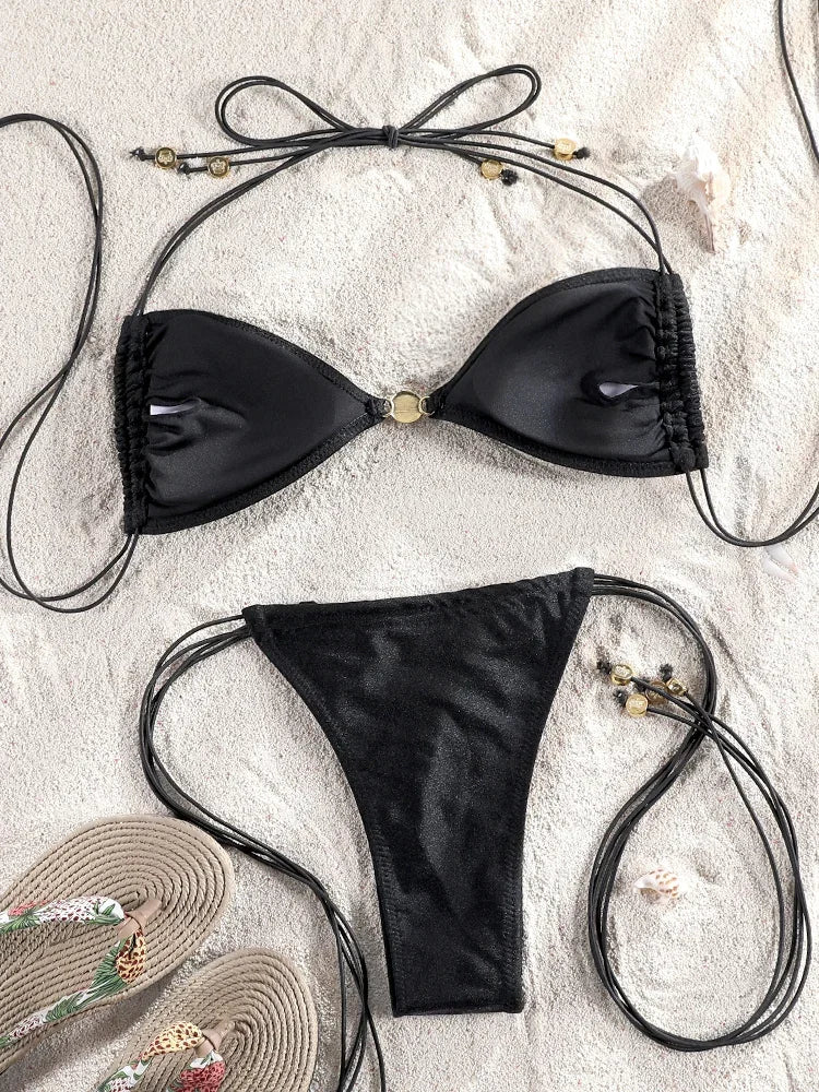 Two Piece Suit Bikinis 2026 Women Swimsuit Push Up Bathing Suit Sexy Bikinis Sets Swimwear Print Beachwear Solid Biquinis