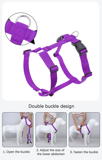 Adjustable Soft Lightweight H-shaped Dog Harness Washable Outdoor Traveling Explosion-proof Harness for Dog Arnés Para Perro