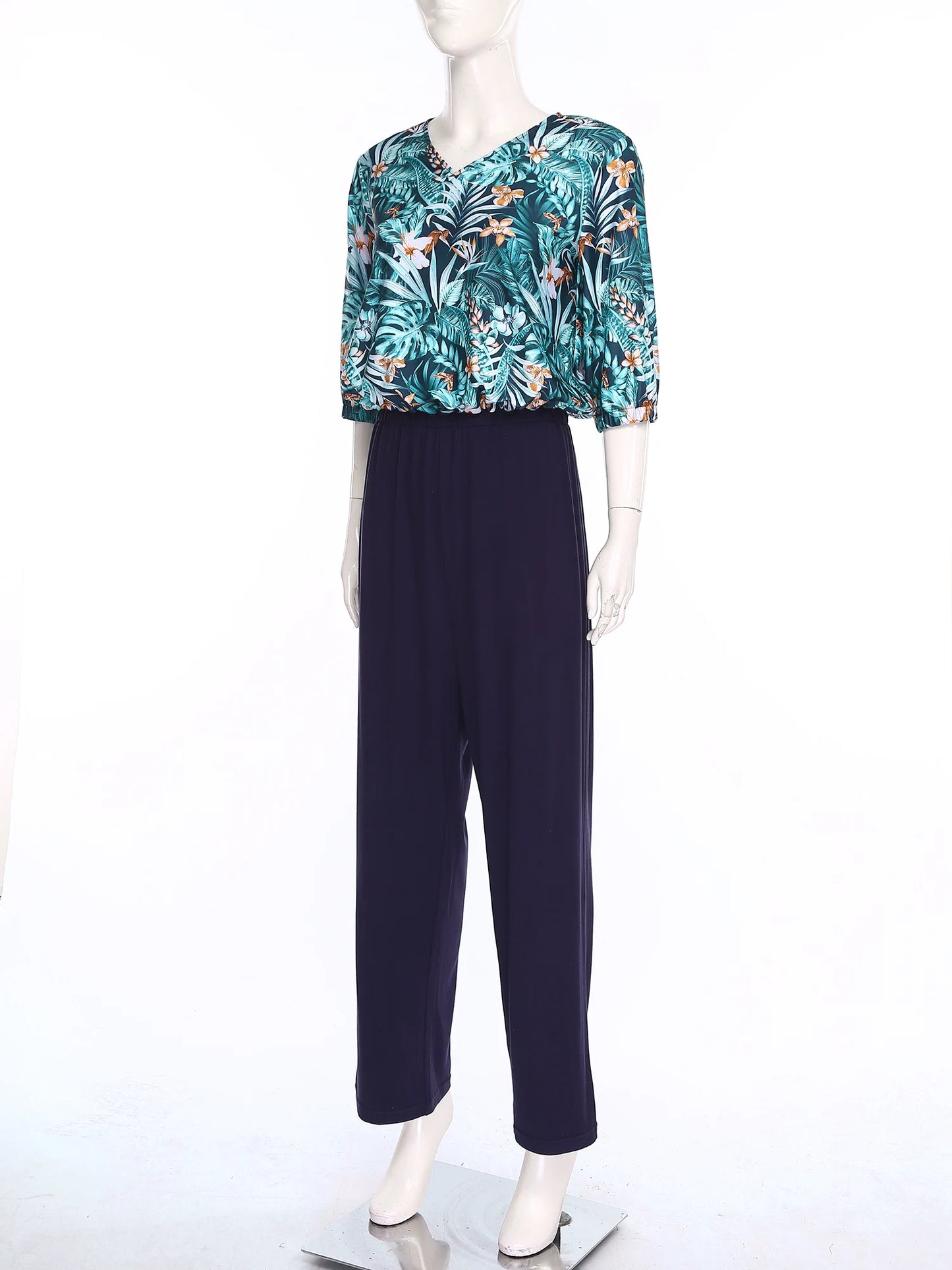 Women's Elderly Anti-Strip Adaptive Jumpsuit Back Legs Zip Long Sleeve Long Pants Nursing Rompers for Special Needs Disabilities
