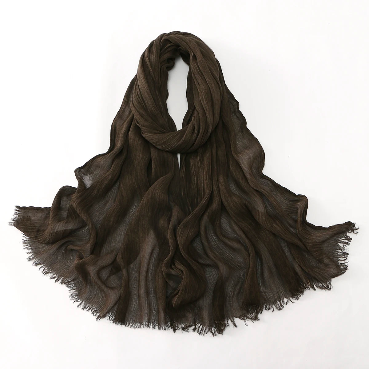Women Crinkle Modal Rayon Hijab Muslim Scarf Shawls Solid Color Headband Femme Breathable Headwrap Turban Ramanda 180*70cm