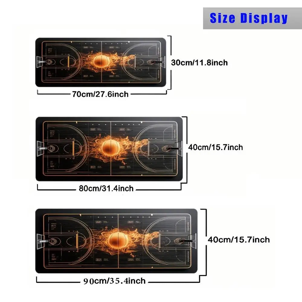 Basketball court Mouse Pad Large Computer Office Game Table Mat Rubber Anti-slip Stitched Edge Keyboard Mat 90x40 XXL Desk Pad