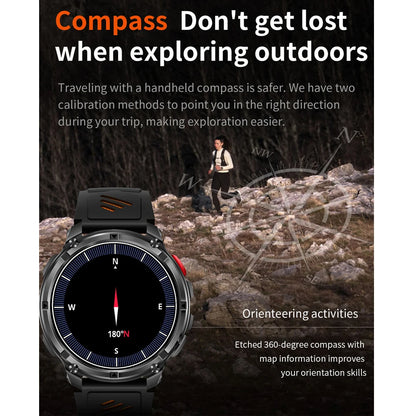 2026 New T-Rex3 Pro 1100mAh Battery Smart Watch GPS path 5ATM Waterproof Sports Run tracker Outdoors Compass Military Smartwatch