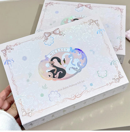 NICEKEY Makeup Sets Include 1*Lip Stain,1*Pressed Powder,1*Highlight Powder,1*Eyeshadow Palette With Necklace Gift Cosmetics Kit