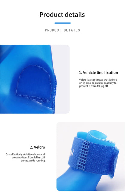4Pcs Pet WaterProof Rainshoe Anti-slip Rubber Boot For Small Medium Large Dogs Cats Outdoor Shoe Dog Ankle Boots Pet Accessories