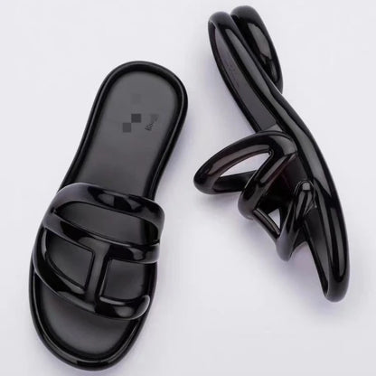 Summer Women's Slippers Adult Girls Wide Width Thick Bottom 2.8cm Heels Ladies Anti-slip Beach Shoe Jelly Beach Shoes