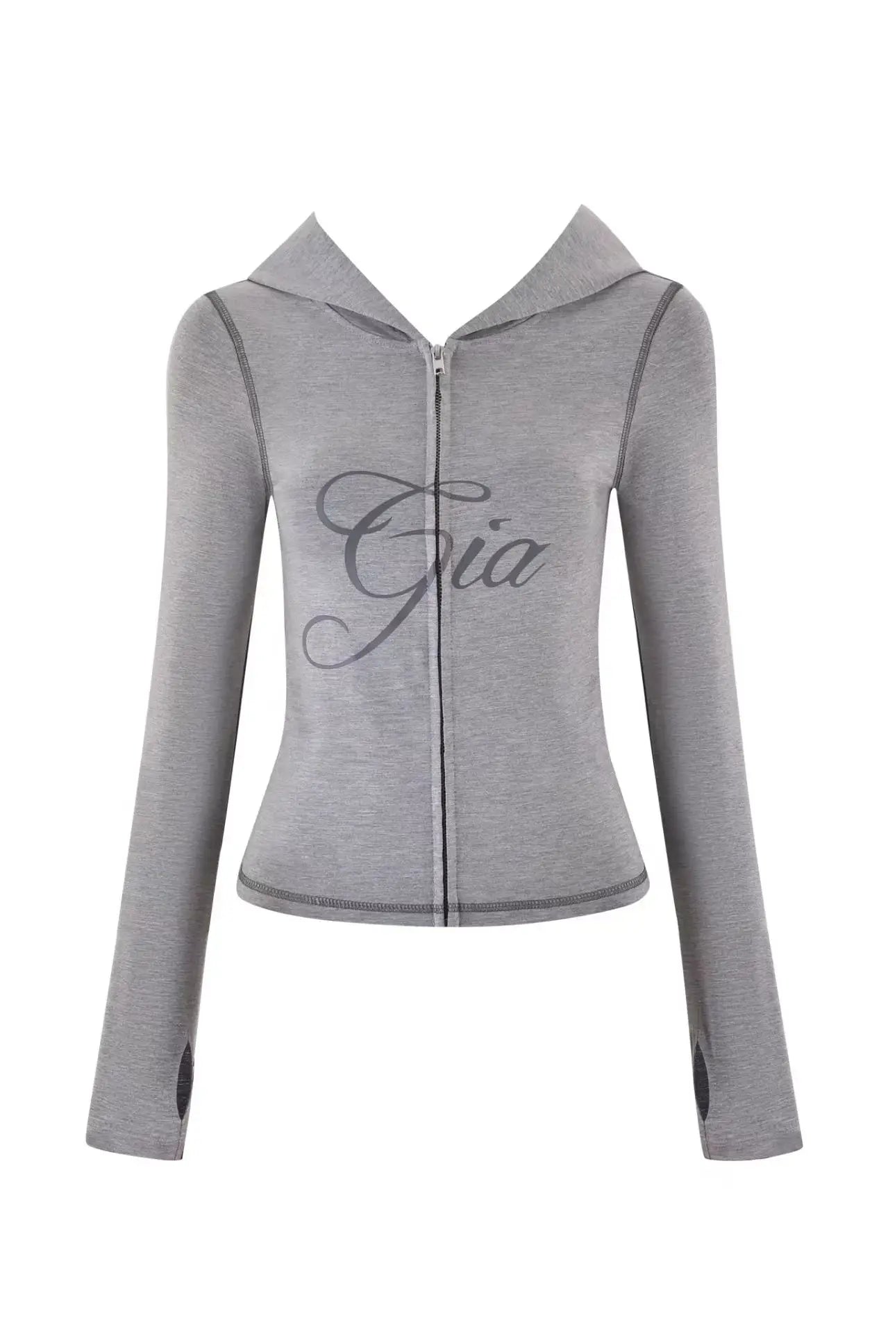 new shoulder letter printed open thread design slim fit hooded zipper short jacket shorts set