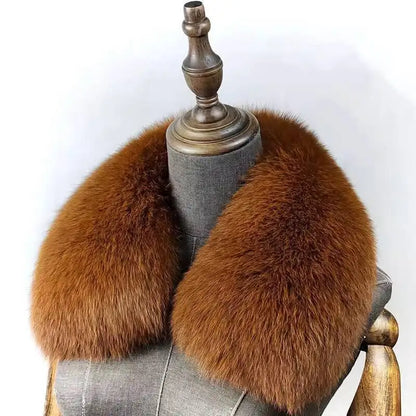 Natural Fox Fur Collar Removable Real Fur Square Collar for Coat Fashion Accessory for Women down Jacket Large Scarf Scarves
