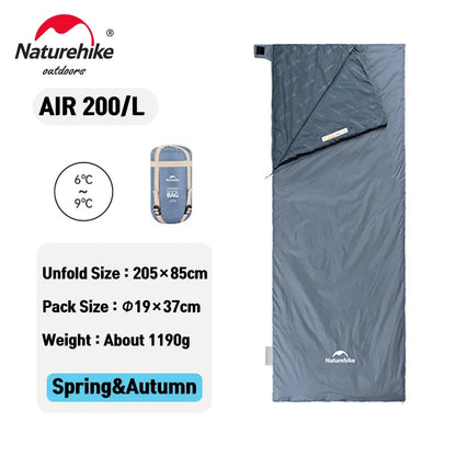 Naturehike Sleeping Bag LW180 Ultralight Cotton Sleeping Bag Waterproof Hiking Sleeping Bag Summer Outdoor Camping Sleeping Bag
