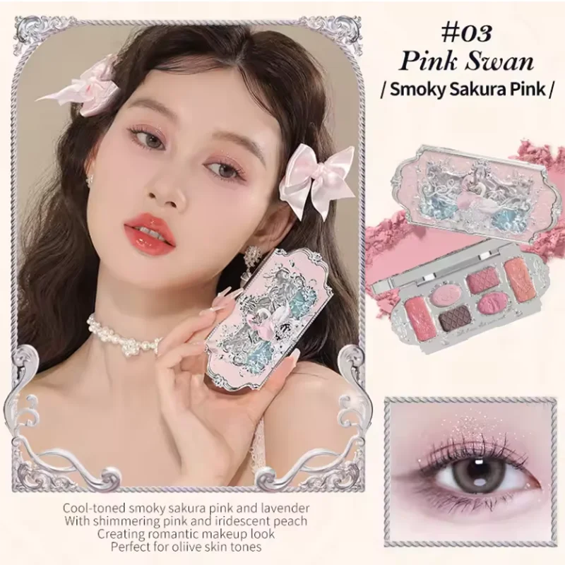 Flowerknows All In One Mackup Set Gift Box Flower Knows Glitter Eye Shadow Palette Blusher Long Lasting Gloss Lipstick With Bag
