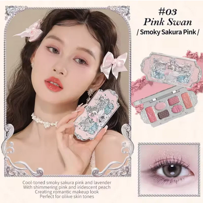 Flowerknows All In One Mackup Set Gift Box Flower Knows Glitter Eye Shadow Palette Blusher Long Lasting Gloss Lipstick With Bag