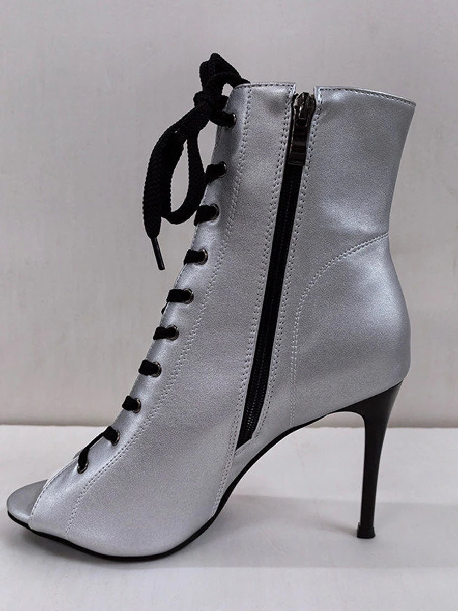 3.7 inches Exotic 9.5cm Heel 7cm Platform Jazz Short Twisted buttocks Boots Nightclub Show Women's Ankle Booties Fetish Punk