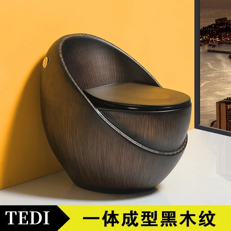 YNew wood grain toilet stone grain toilet ceramic creative personality color egg toilet water saving large diameter ceramic