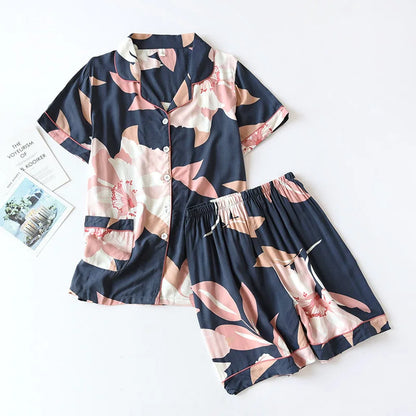 Spring / Summer New 100% viscose long-sleeved trousers ladies pajamas suit 3XL plus size long Sleepwear women's home Nightwear