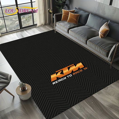 Racing Car K-KTM Motorcycle Carpet Rug for Living Room Bedroom Home Sofa Decoration,Kids Play Area Rug Non-slip Floor Mat Gift