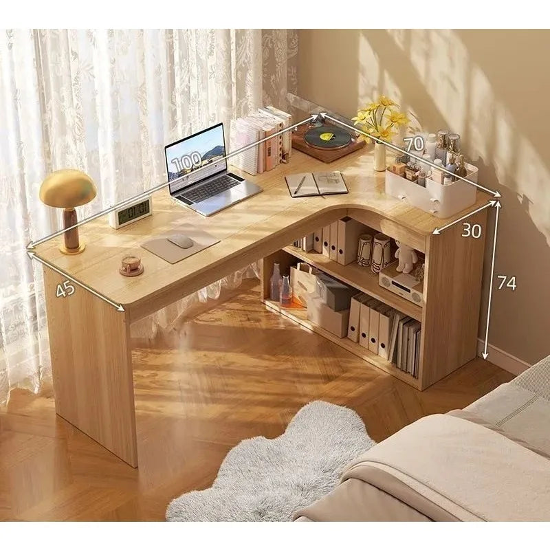 Corner Computer Desk Corner Desk Home Study Table Bedroom Girls Dresser Bookcase Integrated Desk