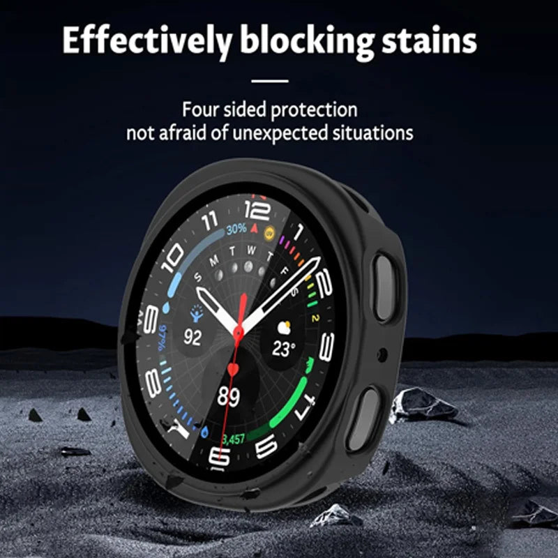 Tempered Glass+Case for Samsung Galaxy Watch 8 44mm 40mm Full PC bumper Cover Screen Protector Galaxy Watch 8Classic Accessories