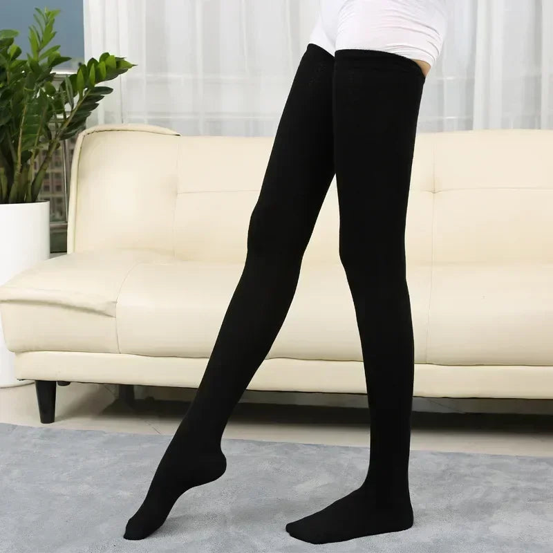 Autumn and Winter Warm 80cm Knee Socks Women Cotton Thigh High Over The Knee Stockings Ladies Girls Long Stocking Sexy High Sock