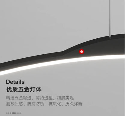 Curved Arc Chandelier for Dining Room Kitchen Bar Living Bedroom Ceiling Pendant Lamp Simple Suspension