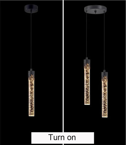 LED Pendant Lights Indoor Lighting Hanging Lamp Water Drop Bubble Crystall Bedroom Dining Room Decoration Pendente iluminação