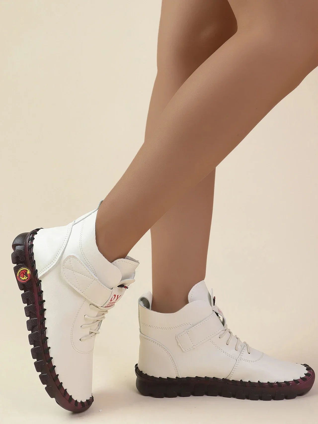 Ngouxm Winter Flat Boots Winter Female Shoes Soft Bottom Short Plush Mother Snow Botas De Invierno Para Mujer