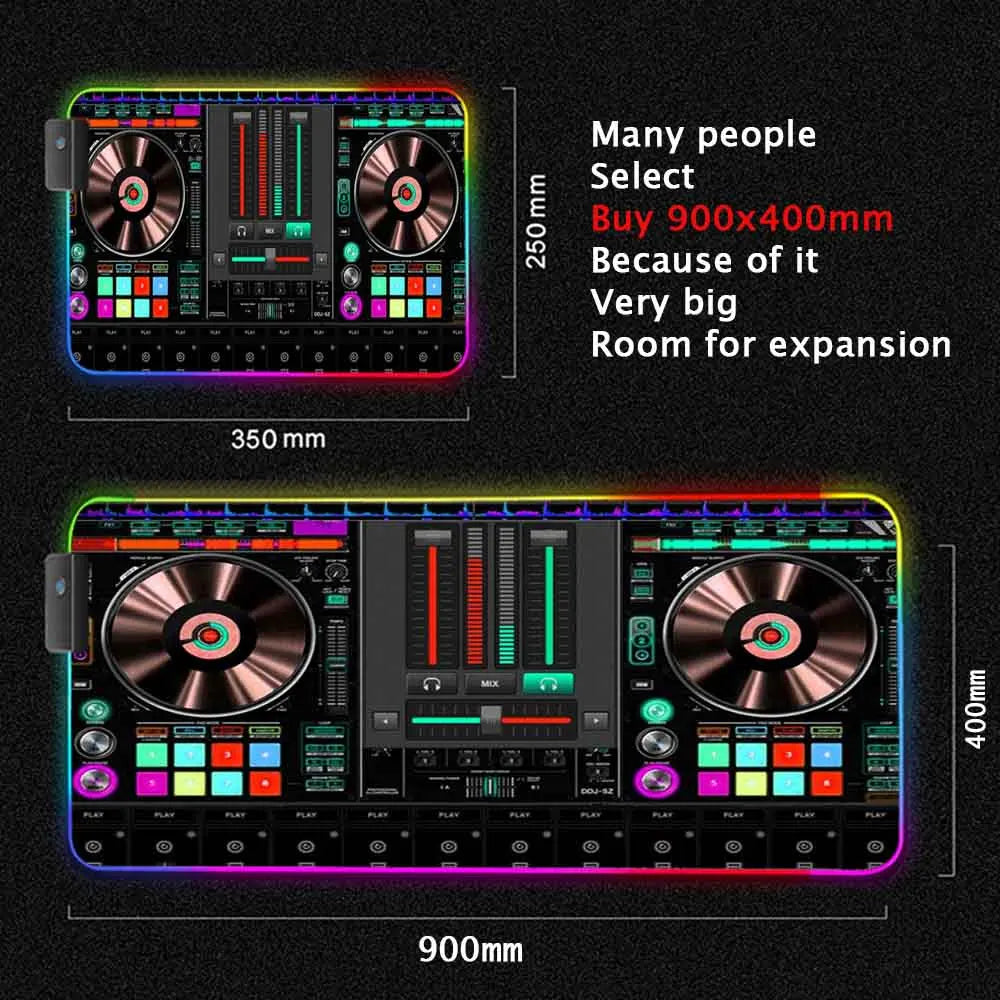 Dj Console Table Computer Desk Pc Mat Extra Large Mouse Pad XXL Carpet Led Large Mousepad Mice Mats with Backlight Keyboard Pad