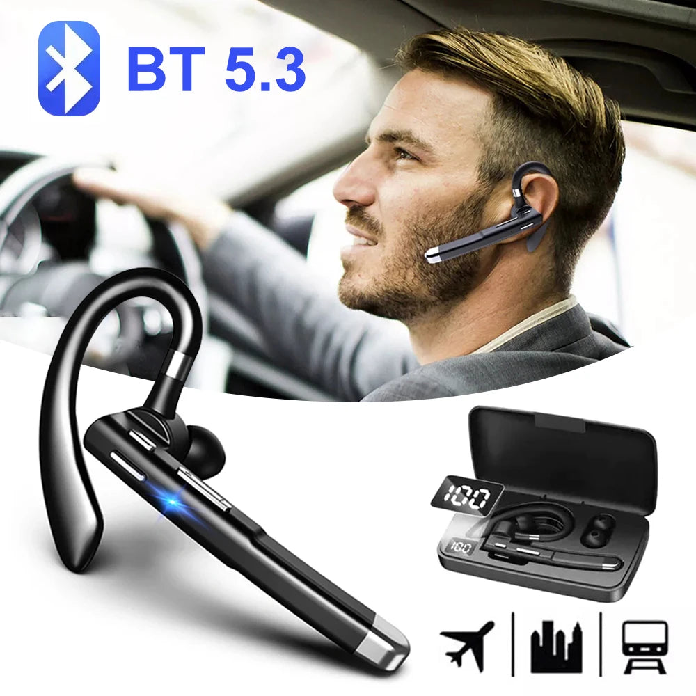 Newest Wireless Headphones Business Bluetooth v5.3 Earphones Hands-free Call Mic Noise Cancelling Headset Earbuds for Driving