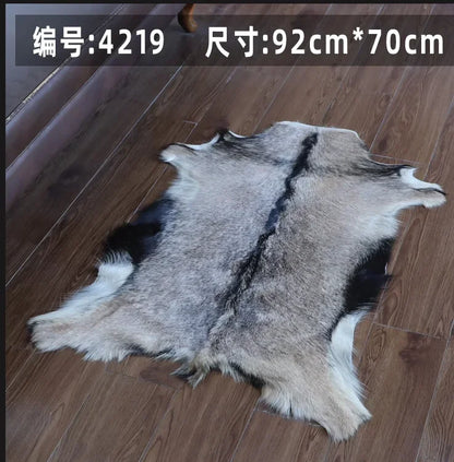 Natural Cow Flower Black and White Whole Goatskin Chair Cushion Vintage Primitive Antique Carpet Floating Window Camping Rugs