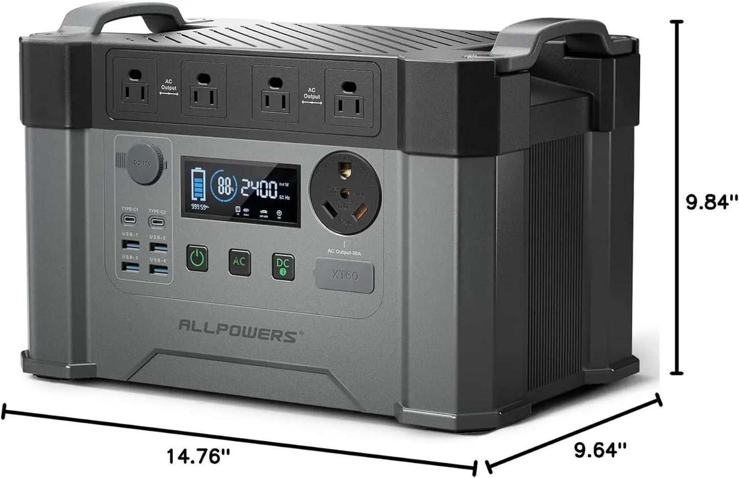 ALLPOWERS S2000 PRO Power station 2400W（Peak 4000W）Solar Generator 1451WH Power Supply with UPS for Camping Home Use Emergency