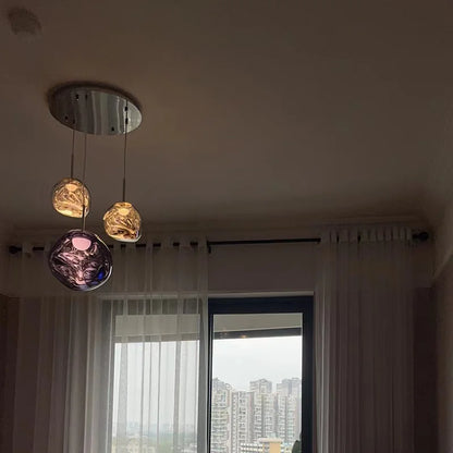 Creative Irregular Pendant Lights Modern LED Lighting Indoor Living Room Villa Hotel Loft Chandelier PVC Glass Lighting Fixtures