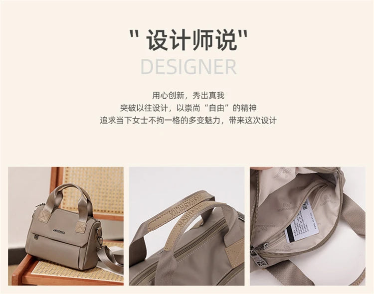 Ladies Lightweight Shoulder Bag Waterproof Nylon Handbag for Commuter Work Casual Crossbody Bags for Women Messenger Bag