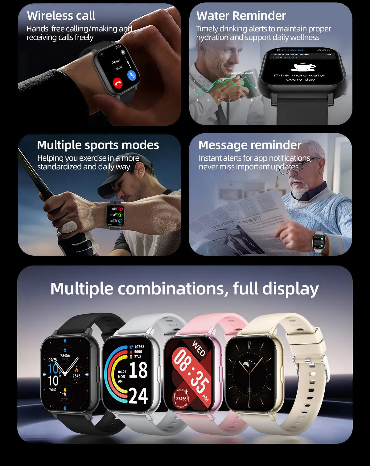LIGE 2026 New Smart Watch Women Men Bluetooth Talking Blood Oxygen Heart Rate Monitoring Smart Watch For Women Men Holiday Gift